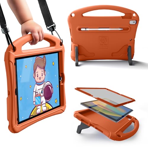 Bam Bino Space Suit Schutzhülle für iPad Air 1 / iPad Air 2 für Kinder, iPad 5. / iPad 6. Generation Hülle für Kinder, iPad Pro 9,7 Zoll, Displayschutzfolie, Schultergurt, Stifthalter, Eco-Mailer von Bam Bino Cases