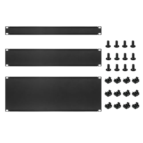 Bamberg 3 Stück 1U 2U 4U Blindpanel Metall-Rack-, Füllpanel-Abstandshalter-Rack-Panel-Kit für Gehäuse-Server-Rack-Schrank von Bamberg