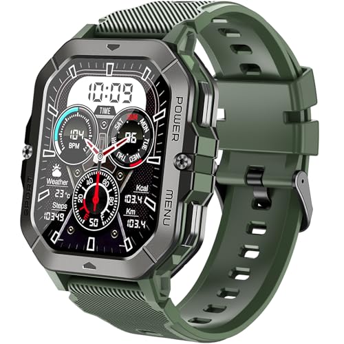 Bambooinn C28 Herren Smartwatch, 5ATM Wasserdicht 2,02" HD Militär Uhr Herren mit Blutdruck, Smart Watch Herren mit Herzfrequenz SpO2 Schlafmonitor Schrittzähler, 100+ Sportmodi Sportuhr Bambooinn C28 Herren Smartwatch, 5ATM Wasserdicht 2,02" HD Militär Uhr Herren mit Blutdruck, Smart Watch Herren mit Herzfrequenz SpO2 Schlafmonitor Schrittzähler, 100+ Sportmodi Sportuhr von Bambooinn