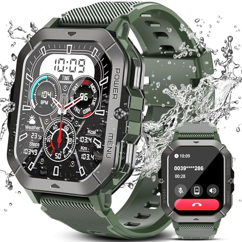 Bambooinn C28 Smartwatch Herren, 5ATM Wasserdicht 2,02" HD Militär Uhr Herren mit Blutdruck, Smart Watch Herren mit Herzfrequenz SpO2 Schlafmonitor Schrittzähler, 100+ Sportmodi Sportuhr Bambooinn C28 Smartwatch Herren, 5ATM Wasserdicht 2,02" HD Militär Uhr Herren mit Blutdruck, Smart Watch Herren mit Herzfrequenz SpO2 Schlafmonitor Schrittzähler, 100+ Sportmodi Sportuhr von Bambooinn
