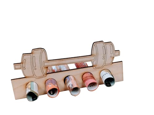 Geldgeschenk Verpackung - originelles Holz Geldgeschenk - Geschenkidee für Männer und Frauen zum Geburtstag (Fitness) von Hafeehoo