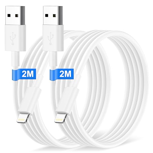 iPhone Ladekabel Original USB Lightning Kabel 2M 2PACK [Apple MFi Zertifiziert], USB iPhone Kabel iPhone Lightning Ladekabel Schnellladekabel für iPhone 14/13 Pro/12/11/XS/XS Max/XR/X/8/7/6/SE/iPad von Bamkey