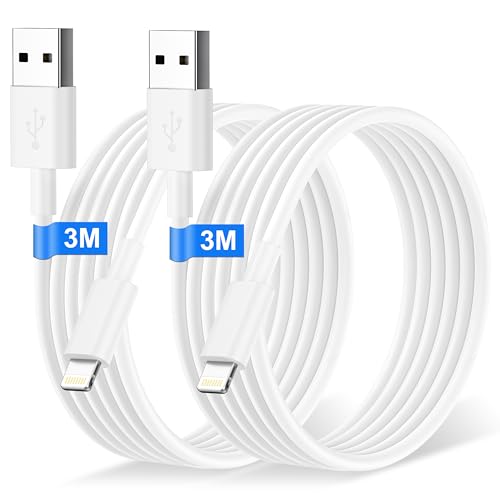 iPhone Ladekabel Original USB Lightning Kabel 3M 2PACK [Apple MFi Zertifiziert], USB iPhone Kabel iPhone Lightning Ladekabel Schnellladekabel für iPhone 14/13 Pro/12/11/XS/XS Max/XR/X/8/7/6/SE/iPad von Bamkey