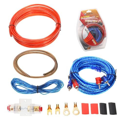 13Pcs Verstärker Kabelsatz Subwoofer Kabel Subwoofer Kabel Set Endstufe Kabel Set Car Hifi Kabel Set Auto Subwoofer Kabel Set für Subwoofer Kabel Auto, Verstärker Auto, 10-Gauge Leitung, 4,5 Meter von Bamyli