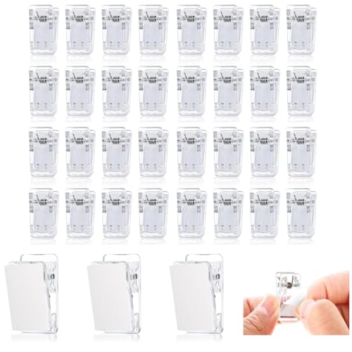 35 Stück Klebrige Federclips Selbstklebende Federklammern Transparente Kunststoff Klebeklammern Deko Clip Selbstklebende Wandclips Selbstklebende Federklammern für Büro Zuhause Schule von Bamyli