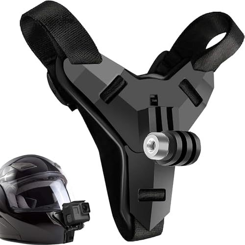 Motorrad Helmhalterung, Helm Kinnhalterung, Action Kamera Helmhalterung, für Gopro Hero 2018/6 / 5/4 / 3 (Schwarz) von Bamyli