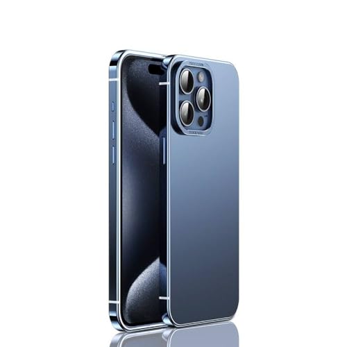 Schutzhülle für iPhone 15 Pro Max, rohes Titan, magnetisch, kabelloses Laden, Metallglasur, Originalfarbe, Schutzhülle, Blau, für iPhone 15 Pro von BanBE