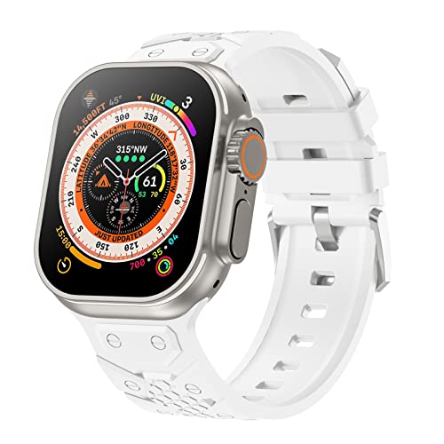 Bandiction Kompatibel für Apple Watch se Armband 44mm 45mm 49mm 42mm,Wasserdicht Sport Silikon apfelband Armbänder mit iWatch Ultra Series 8 7 6 5 4 3 2 1 von Bandiction