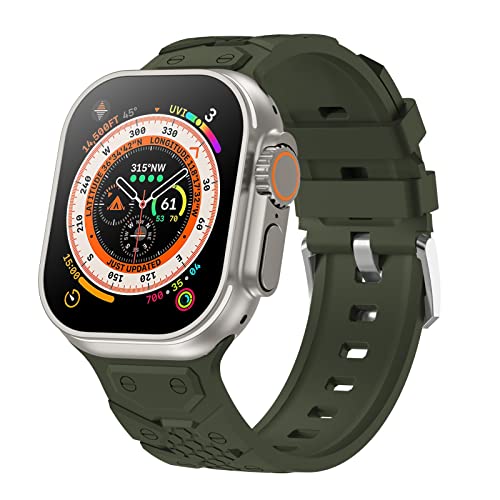 Bandiction Kompatibel für Apple Watch se Armband 44mm 45mm 49mm 42mm,Wasserdicht Sport Silikon apfelband Armbänder mit iWatch Ultra Series 8 7 6 5 4 3 2 1 von Bandiction