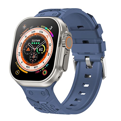 Bandiction Kompatibel für Apple Watch se Armband 44mm 45mm 49mm 42mm,Wasserdicht Sport Silikon apfelband Armbänder mit iWatch Ultra Series 8 7 6 5 4 3 2 1 von Bandiction