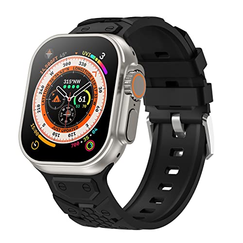 Bandiction Kompatibel für Apple Watch se Armband 44mm 45mm 49mm 42mm,Wasserdicht Sport Silikon apfelband Armbänder mit iWatch Ultra Series 8 7 6 5 4 3 2 1 von Bandiction