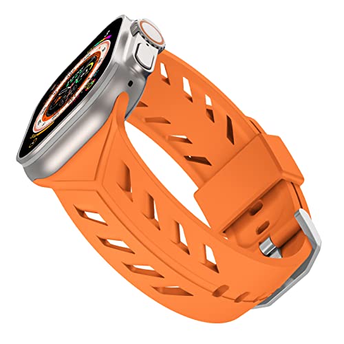 Bandiction Kompatibel mit Apple Watch Ultra Armband 49mm 45mm 44mm 42mm,Weiches Sport Silikon apfelband Armbänder iWatch Series 8 7 6 5 4 3 2 1 SE von Bandiction