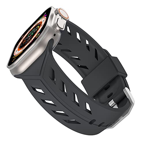 Bandiction Kompatibel mit Apple Watch Ultra Armband 49mm 45mm 44mm 42mm,Weiches Sport Silikon apfelband Armbänder iWatch Series 8 7 6 5 4 3 2 1 SE von Bandiction