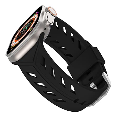 Bandiction Kompatibel mit Apple Watch Ultra Armband 49mm 45mm 44mm 42mm,Weiches Sport Silikon apfelband Armbänder iWatch Series 8 7 6 5 4 3 2 1 SE von Bandiction