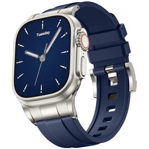 Bandletic Armband Kompatibel mit Apple Watch Ultra Armband - 49mm 46mm 45mm 44mm 42mm, R-Steel Weiches Sportarmband mit Metallanschluss für Apple Watch Ultra 2/Ultra SE Serie 10 9 8 7 6 5 4 3 2 1 Bandletic Armband Kompatibel mit Apple Watch Ultra Armband - 49mm 46mm 45mm 44mm 42mm, R-Steel Weiches Sportarmband mit Metallanschluss für Apple Watch Ultra 2/Ultra SE Serie 10 9 8 7 6 5 4 3 2 1 von Bandletic