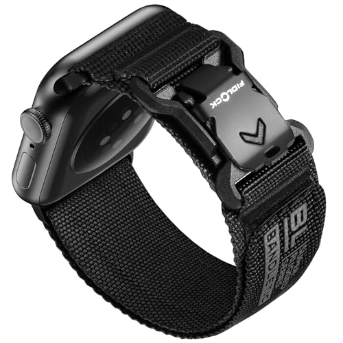 Bandletic Kompatibel mit Apple Watch Armband 42mm(Series 10) 40mm 41mm 38mm, Nylon Weiche Atmungsaktive Band mit Magnetverschluss für iWatch Ultra 2/Ultra SE Series 10 9 8 7 6 5 4 3 2 1 Damen Herren von Bandletic