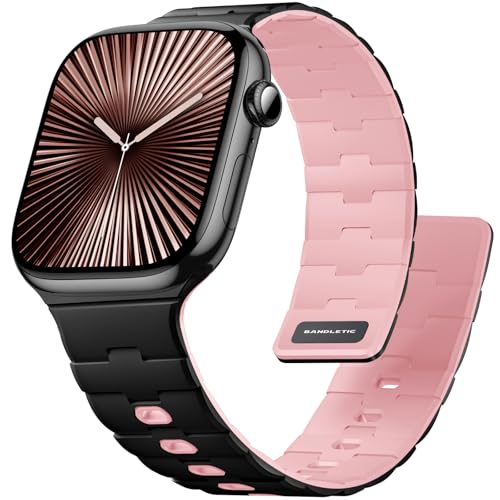 Bandletic Kompatibel mit Apple Watch SE Armband - 46mm 45mm 44mm 49mm 42mm(3 2 1),Weiche Sport Magnetische Silikonbänder für Apple Watch Ultra 2/SE/iWatch Series 10 9 8 7 6 5 4 3 2 1 für Damen Herren von Bandletic