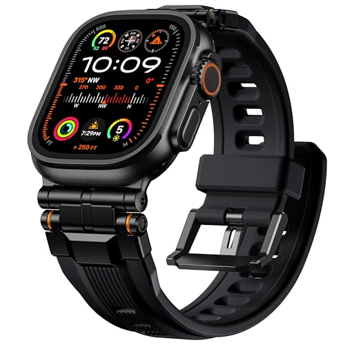 Bandletic Kompatibel mit Apple Watch Ultra 2/Ultra Armband, Robuste Atmungsaktives Band mit Metallanschluss für Apple Watch Ultra 2/Ultra 49mm, Series 10 46mm, 9/8/7 45mm, SE/6/5/4 44mm, 3/2/1 42mm Bandletic Kompatibel mit Apple Watch Ultra 2/Ultra Armband, Robuste Atmungsaktives Band mit Metallanschluss für Apple Watch Ultra 2/Ultra 49mm, Series 10 46mm, 9/8/7 45mm, SE/6/5/4 44mm, 3/2/1 42mm von Bandletic