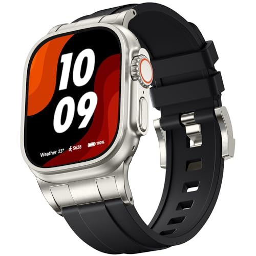 Bandletic Kompatibel mit Apple Watch Ultra 2/Ultra Armband - 49mm 46mm 45mm 44mm 42mm Armband, R-Steel Sport Weiche Atmungsaktive Bänder mit Edelstahlverbinder für iWatch Serie SE 10 9 8 7 6 5 4 3 2 1 Bandletic Kompatibel mit Apple Watch Ultra 2/Ultra Armband - 49mm 46mm 45mm 44mm 42mm Armband, R-Steel Sport Weiche Atmungsaktive Bänder mit Edelstahlverbinder für iWatch Serie SE 10 9 8 7 6 5 4 3 2 1 von Bandletic