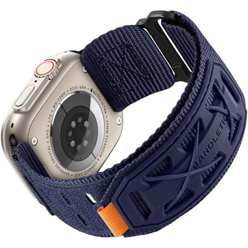 Bandletic Kompatibel mit Apple Watch Ultra 2/Ultra Armband 49mm 46mm 45mm 44mm 42mm(3 2 1) Armband, Nylon Breites Langlebige Taktisches Sportbänder für iWatch Ultra 2/Series SE 10 9 8 7 6 5 4 3 2 1 von Bandletic