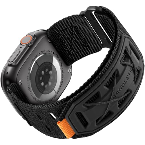 Bandletic Kompatibel mit Apple Watch Ultra 2/Ultra Armband 49mm 46mm 45mm 44mm 42mm(3 2 1) Armband, Nylon Taktisches Atmungsaktives Sportbänder für iWatch Ultra 2/Ultra/Series SE 10 9 8 7 6 5 4 3 2 1 von Bandletic