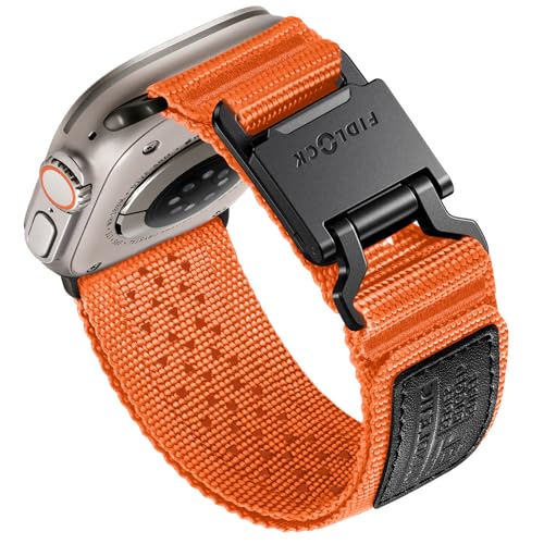 Bandletic Kompatibel mit Apple Watch Ultra Armband 49mm - mit FIDLOCK Magnetschnalle, Nylon Weiches Atmungsaktiv Sportarmband für iWatch Series 10 46mm 9 8 7 45mm SE 6 5 4 44mm für Herren Damen,Orange Bandletic Kompatibel mit Apple Watch Ultra Armband 49mm - mit FIDLOCK Magnetschnalle, Nylon Weiches Atmungsaktiv Sportarmband für iWatch Series 10 46mm 9 8 7 45mm SE 6 5 4 44mm für Herren Damen,Orange von Bandletic