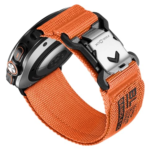 Bandletic Kompatibel mit Samsung Galaxy Watch Ultra Armband 47mm mit Fidlock V-Magnetschnalle, Nylon Weiches Atmungsaktives Klettverschluss Sport band für Galaxy Watch Ultra 47mm Herren Damen, Orange Bandletic Kompatibel mit Samsung Galaxy Watch Ultra Armband 47mm mit Fidlock V-Magnetschnalle, Nylon Weiches Atmungsaktives Klettverschluss Sport band für Galaxy Watch Ultra 47mm Herren Damen, Orange von Bandletic