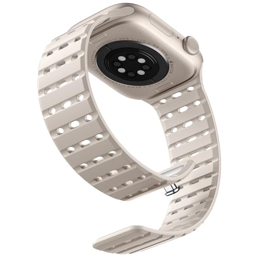 Bandletic Magnetbänder Kompatibel mit Apple Watch Armband 42mm(Series 10) 40mm 41mm 38mm, Weiches Silikon Sport Band für iWatch Series 10 SE 9 8 7 6 5 4 3 2 1 für Herren Damen, Polarstern von Bandletic