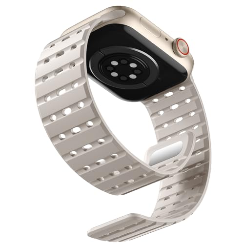 Bandletic Magnetbänder Kompatibel mit Apple Watch Armband 45mm 44mm 46mm 42mm 49mm,Weiches Silikon Sport Band für Apple Watch Ultra 2/SE/iWatch Series 10 9 8 7 6 5 4 Ultra für Herren Damen,Polarstern von Bandletic