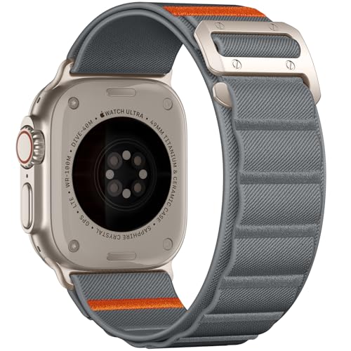 Bandletic Nylon Armband Kompatibel mit Apple Watch Armband 46mm 45mm 44mm 49mm 42mm(3 2 1), Weiche Sportbänder mit G-Haken für Apple Watch Ultra 2/SE/iWatch Serie 10 9 8 7 6 5 4 3 2 1 für Herren Damen von Bandletic