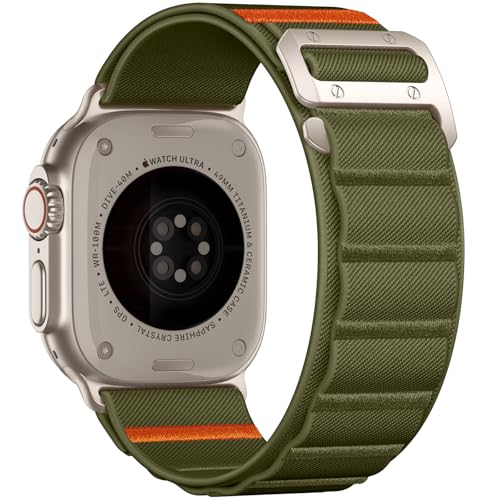 Bandletic Nylon Armband Kompatibel mit Apple Watch Armband 46mm 45mm 44mm 49mm 42mm(3 2 1), Weiche Sportbänder mit G-Haken für Apple Watch Ultra 2/SE/iWatch Serie 10 9 8 7 6 5 4 3 2 1 für Herren Damen von Bandletic