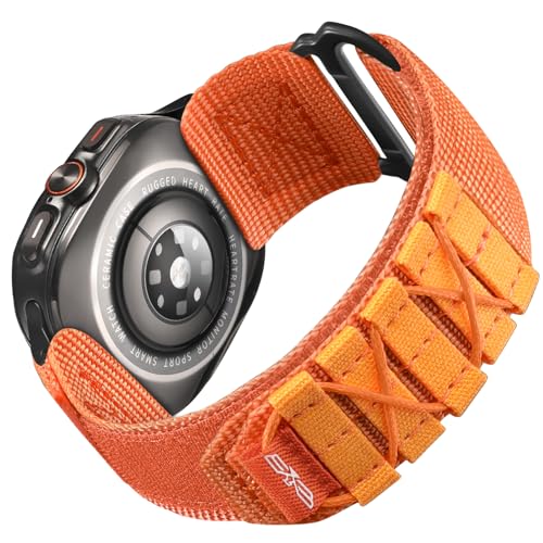 Bandletic Nylon Armband Kompatibel mit Samsung Galaxy Watch Ultra Armband 47mm 2024 Herren Damen, Weiches Atmungsaktives Klettverschluss Sportarmband Zubehör für Galaxy Watch Ultra 47mm, Groß/Orange Bandletic Nylon Armband Kompatibel mit Samsung Galaxy Watch Ultra Armband 47mm 2024 Herren Damen, Weiches Atmungsaktives Klettverschluss Sportarmband Zubehör für Galaxy Watch Ultra 47mm, Groß/Orange von Bandletic