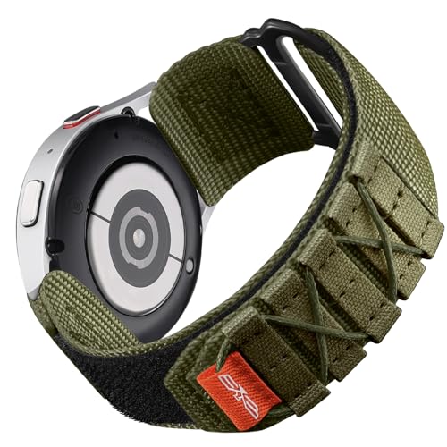 Bandletic Nylon Sport Armband für Samsung Galaxy Watch 6/5/4 40mm 44mm/Watch 6 Classic 43mm 47mm/Watch 5 Pro 45mm/Watch 4 Classic 42mm 46mm/Watch 3 41mm/Active 2/Gear Sport, Groß/Grün von Bandletic