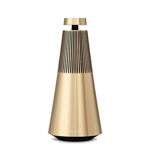Bang & Olufsen Beosound 2 (3. Gen) - Eleganter und leistungsstarker WiFi Heimlautsprecher mit 360-Grad raumfüllendem Sound, Stand- oder Regallautsprecher aus hochwertigem Aluminium - Gold Tone von Bang & Olufsen