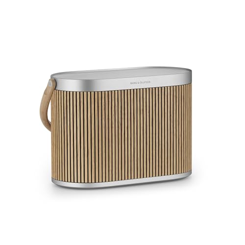 Bang & Olufsen Beosound A5 – Bluetooth-Lautsprecher, lauter Klang und tragbarer Bluetooth-360°-Lautsprecher mit USB-C-Kabel und integriertem kabellosen Qi-Ladepad - Oak von Bang & Olufsen