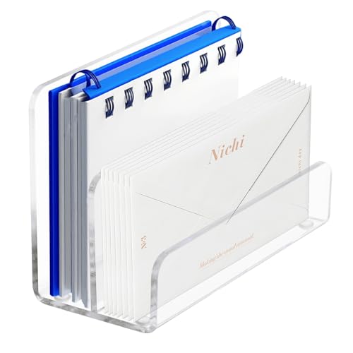 BangBoom Briefhalter aus Acryl mit 2 Fächern, vertikaler Briefhalter für Schreibtisch, Büro, Zuhause, Aktenumschlag, Post-Organizer, Sortierer für Desktop-Rechnungen, Dokumente, Notizbuch (1) von BangBoom