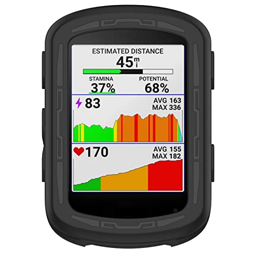 Passend für Garmin Edge 840 GPS-Schutzhülle, bunte weiche Silikon-Schutzhülle, Zubehör für Garmin Edge 540/840 GPS-Fahrradcomputer (schwarz) von Bangyee
