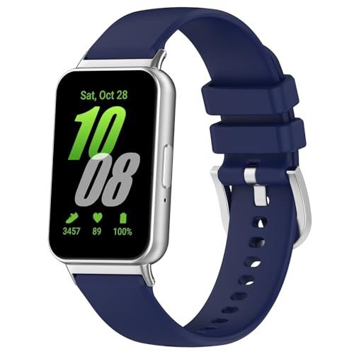 Passend für Samsung Galaxy Fit3 Armbänder für Damen und Herren, Sport-Silikon-Ersatz-Uhrenarmbänder, Armband, Zubehör, Uhrenarmbänder für Samsung Galaxy Fit 3 (SM-R390) Activity Tracker (blau) von Bangyee