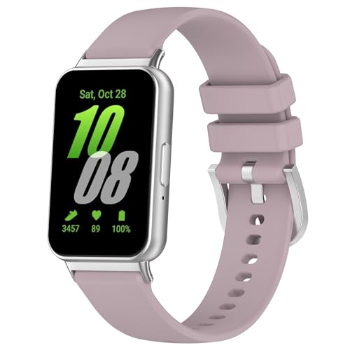 Passend für Samsung Galaxy Fit3 Armbänder für Damen und Herren, Sport-Silikon-Ersatz-Uhrenarmbänder, Armband, Zubehör, Uhrenarmbänder für Samsung Galaxy Fit 3 (SM-R390) Aktivitätstracker (Lavendel) von Bangyee