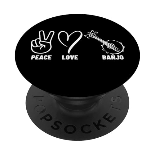 Peace Love Banjo Proud Männer Frauen Banjospieler PopSockets Klebender PopGrip Peace Love Banjo Proud Männer Frauen Banjospieler PopSockets Klebender PopGrip von Banjo Gifts For Men And Women