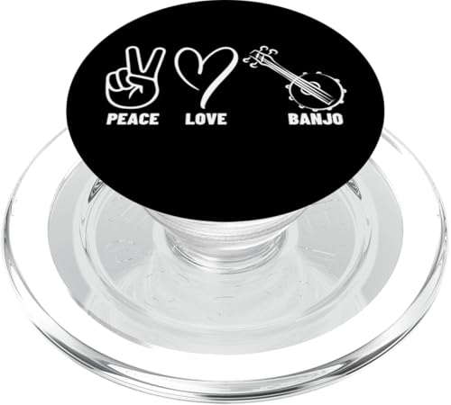 Peace Love Banjo Proud Männer Frauen Banjospieler PopSockets PopGrip für MagSafe von Banjo Gifts For Men And Women