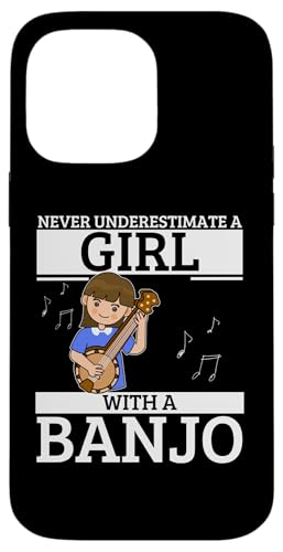 Unterschätze niemals ein Mädchen mit einer Banjo-Banjo-Spielerin Hülle für iPhone 14 Pro Max von Banjo Gifts For Men And Women