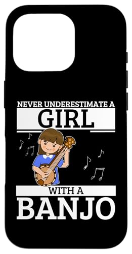 Unterschätze niemals ein Mädchen mit einer Banjo-Banjo-Spielerin Hülle für iPhone 16 Pro Unterschätze niemals ein Mädchen mit einer Banjo-Banjo-Spielerin Hülle für iPhone 16 Pro von Banjo Gifts For Men And Women