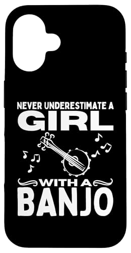 Unterschätze niemals ein Mädchen mit einer Banjo-Banjo-Spielerin Hülle für iPhone 16 Unterschätze niemals ein Mädchen mit einer Banjo-Banjo-Spielerin Hülle für iPhone 16 von Banjo Gifts For Men And Women