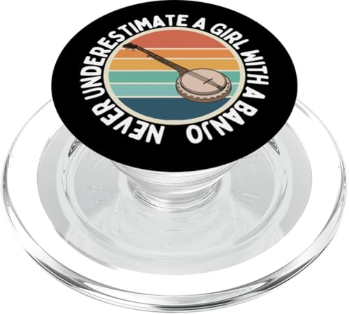 Unterschätze niemals ein Mädchen mit einer Banjo-Banjo-Spielerin PopSockets PopGrip für MagSafe von Banjo Gifts For Men And Women