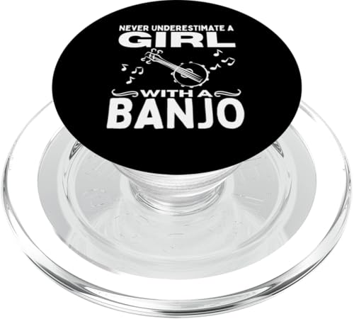 Unterschätze niemals ein Mädchen mit einer Banjo-Banjo-Spielerin PopSockets PopGrip für MagSafe von Banjo Gifts For Men And Women