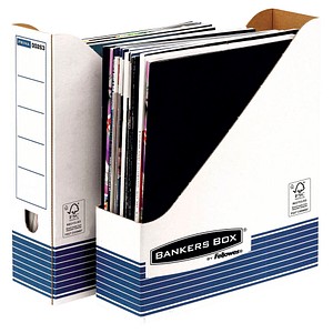 10 Bankers Box Archiv-Stehsammler Bankers Box weiß/blau von Bankers Box