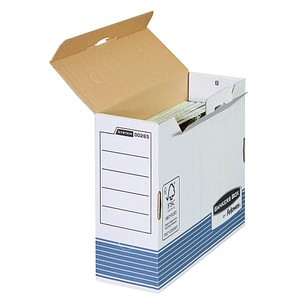 10 Bankers Box Archivboxen Bankers Box weiß/blau 10,8 x 26,5 x 32,7 cm von Bankers Box