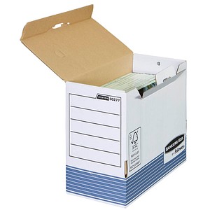 10 Bankers Box Archivboxen Bankers Box weiß/blau 15,5 x 26,5 x 32,7 cm von Bankers Box
