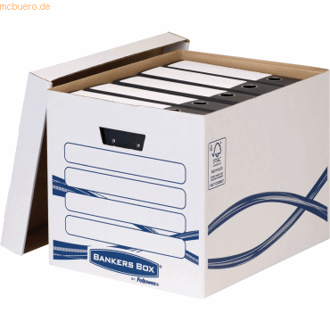 10 x Bankers Box Archivbox Hoch Bankers Box Basic 333x320x410mm weiß/b von Bankers Box